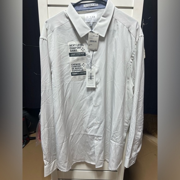 Comfort Lab Beige/White Button Down Shirt- Size XXL - Picture 1 of 5